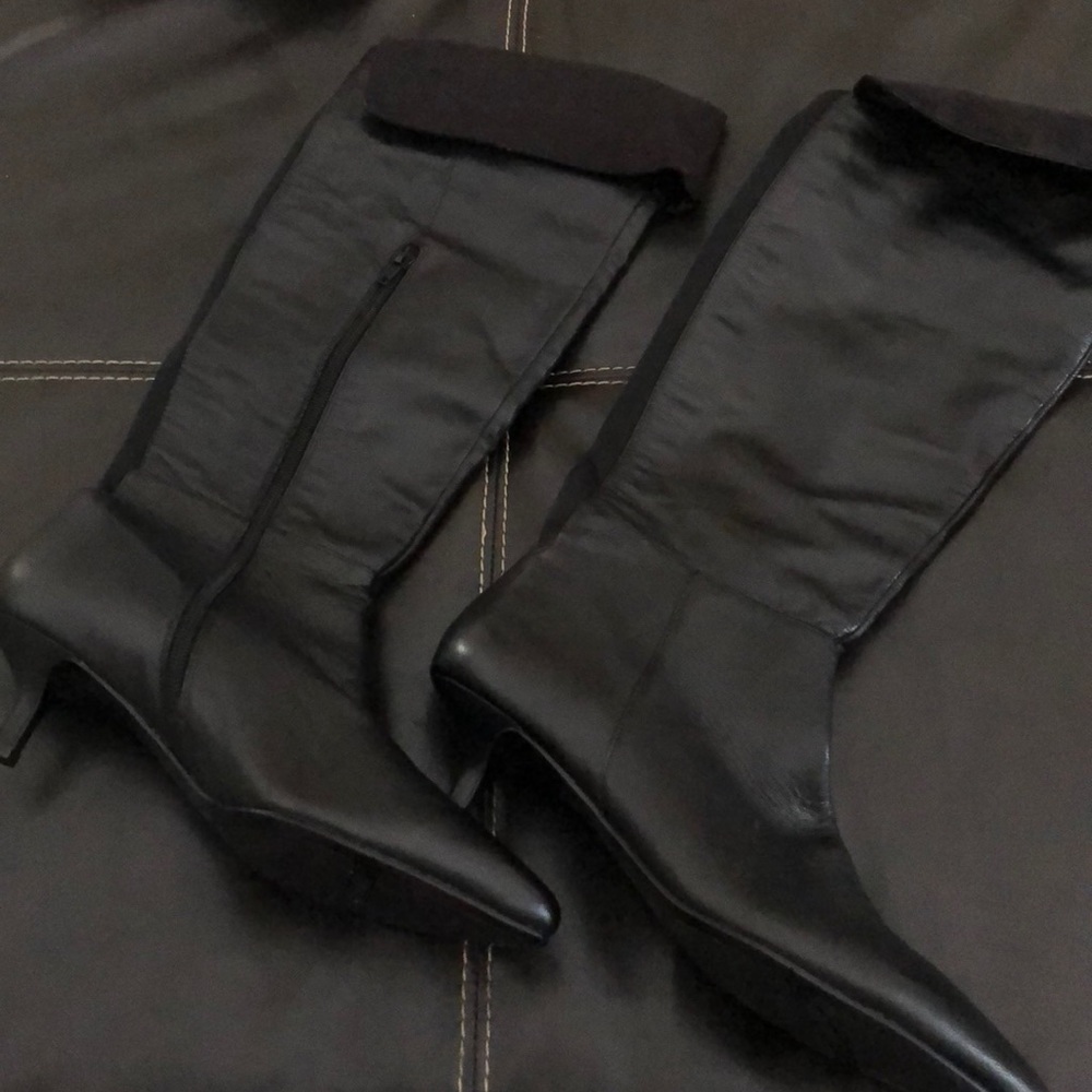 Black Leather Nine West Boots 8.5M
